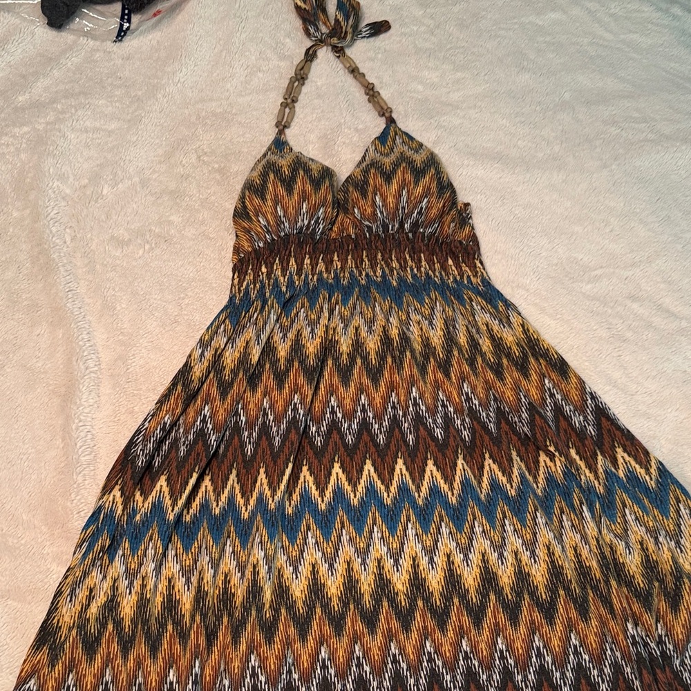 Chevron Halter Maxi Dress